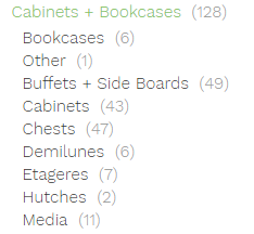 Search Filter Hierarchy Tree